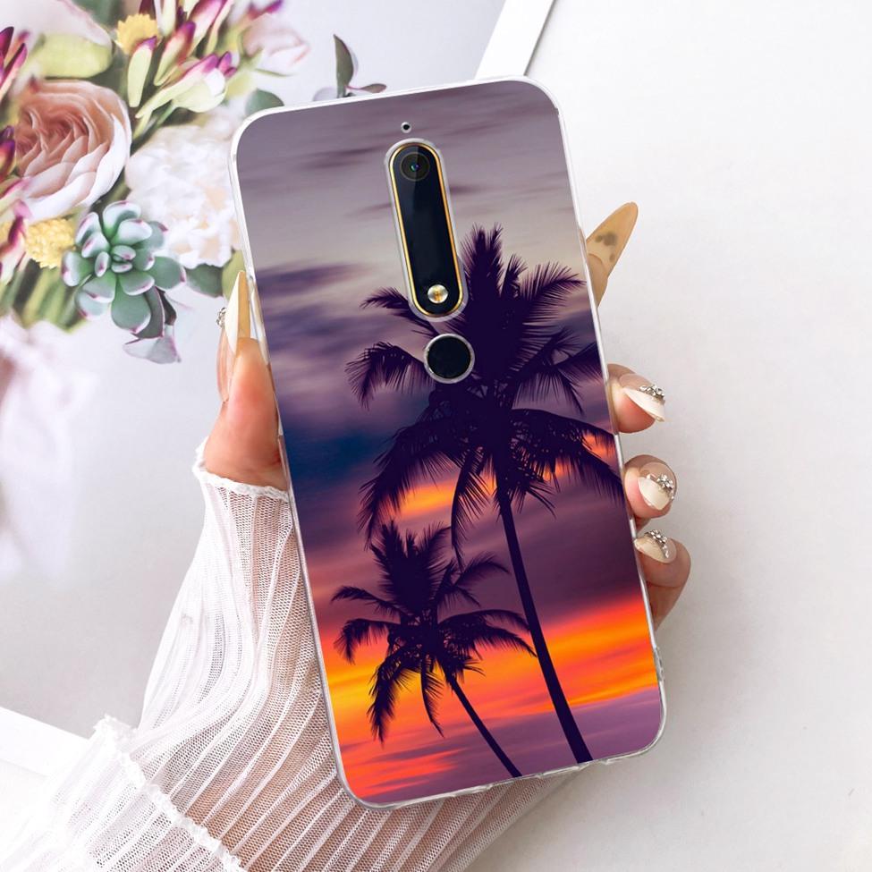 For Nokia 6 2018 Clear Case Cover Aesthetic Luxury Cute Cat Fashion Butterfly Funny Painted Phone Casing