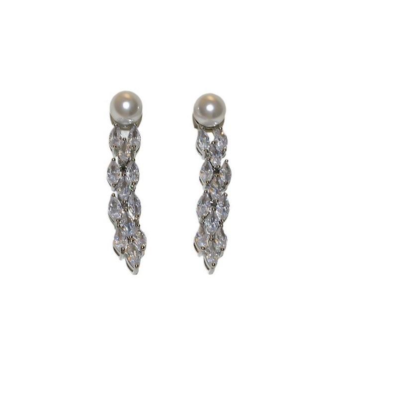 Light Luxury Temperament Pearl Tassel Long Earrings 111 Silver Needle Design High-end Earrings Earrings