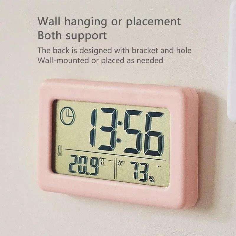 Large LCD Screen Electronic Clock Thermometer Hygrometer Ultra-thin Multifunction Temperature Humidity Monitor Digital Clock Gw