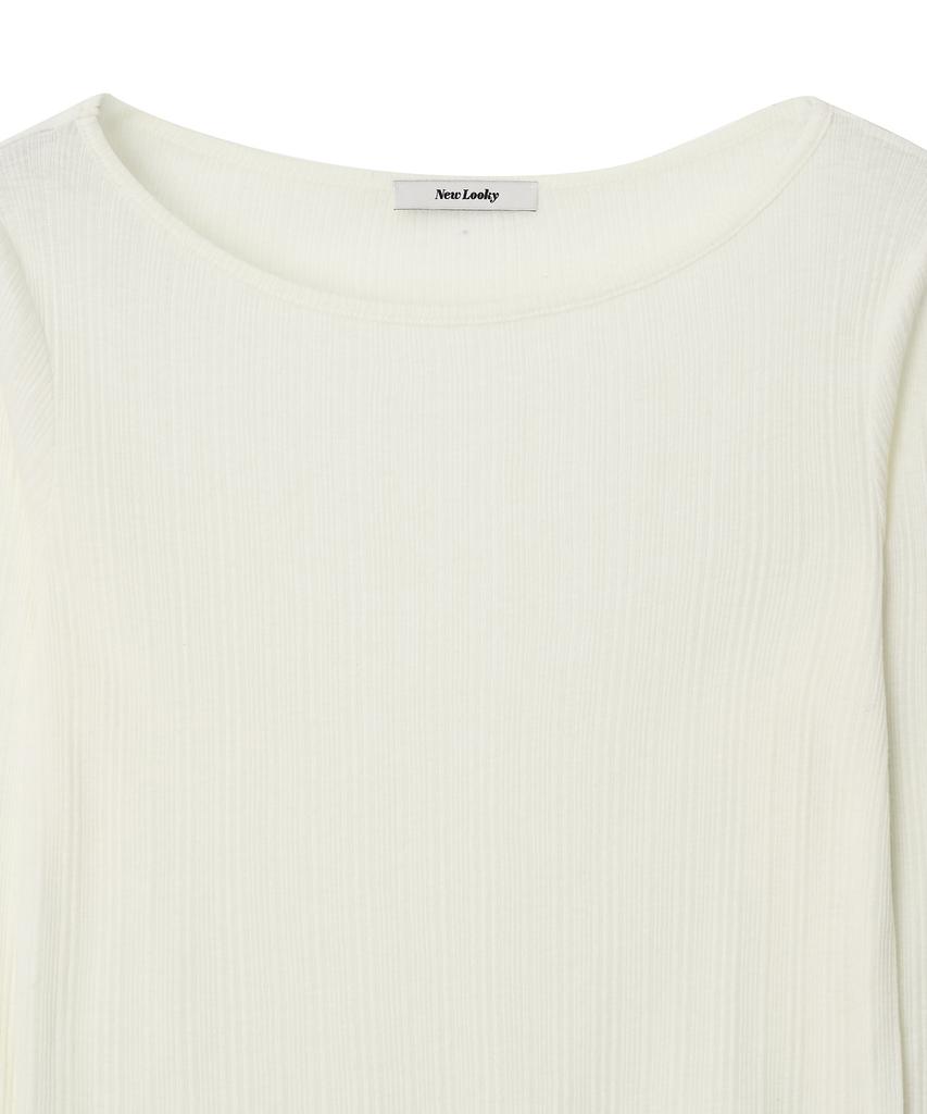 Nyuluki Slim Fit Boat Neck T-Shirt _Ivory