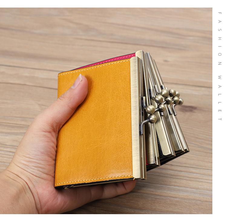 2022 Dámský držák na ID karty z pravé kůže Retro s více drážkami z hovězí kůže