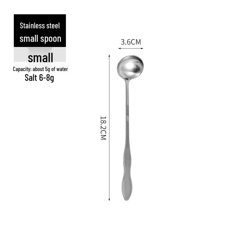 Creative Mini Stainless Steel Long Handle Round Head Spoon - Ideal for Coffee, Desserts, Honey, and Seasoning