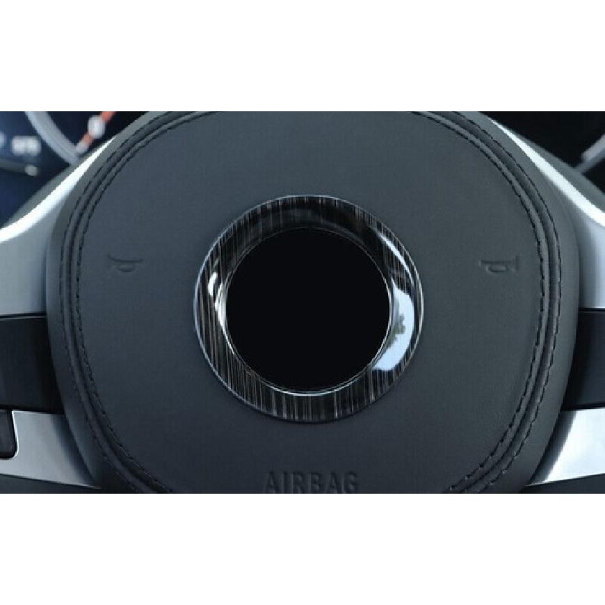 Black Steel Steering Wheel Center Ring Decor Fit For BMW X3 G01 X4 G02 2018-