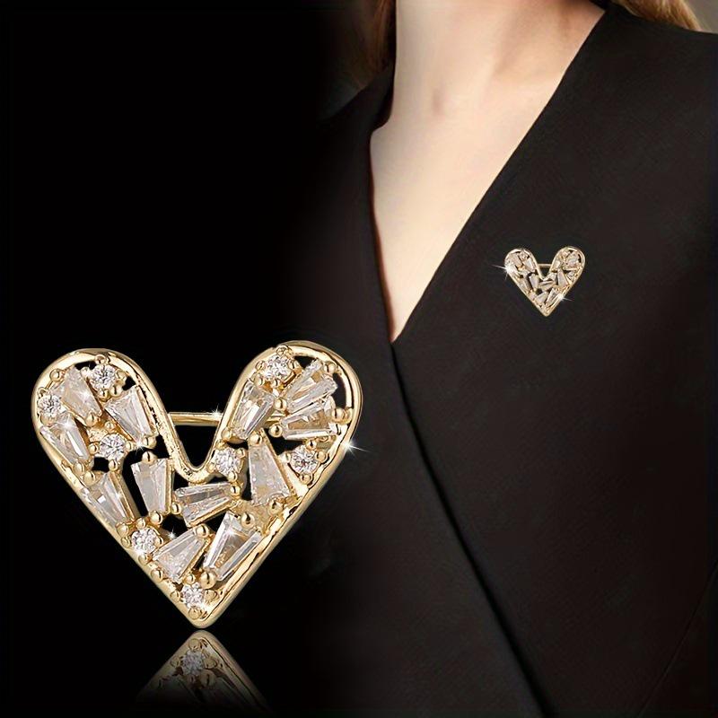 Trendy Heart Brooch: Personalized Lapel Pin  Anti-exposure Cardigan Accessory for Women