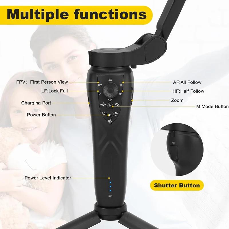 For F12 3-Achsen-Gimbal-Stabilisator Für Mobiltelefone Mit Tracking-Aufnahme, Handy-Stabilisator, Selfie-Stick-Stativ