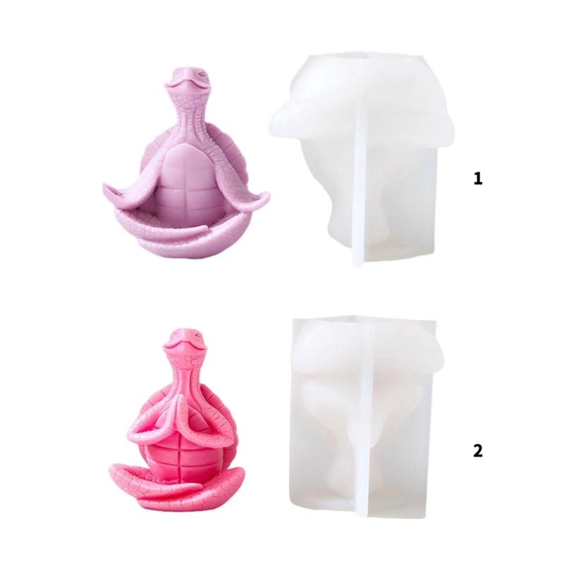Flexible Silicone Mold Yoga Turtles Shaped Candle Molds Scented Aromatherapys Making Mould Handmade Ornament Mould
