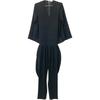 YOKOCHAN YCP-121-093 Black V-neck Petal Jumpsuit Suit Setup 36 blackUsed