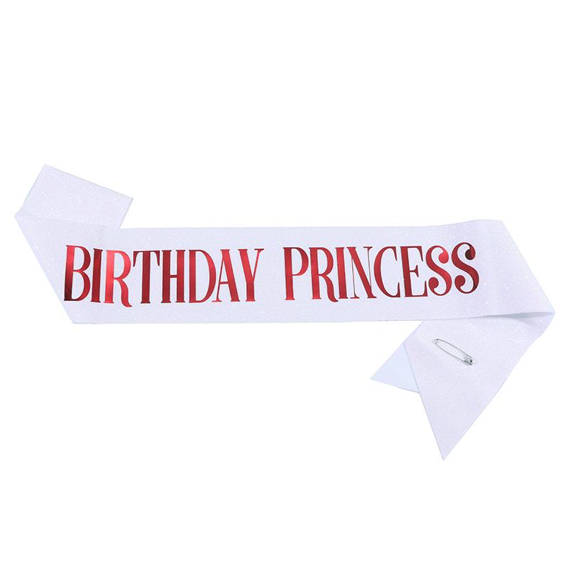 Princess Birthday Shoulder Strap Glitter Ribbon