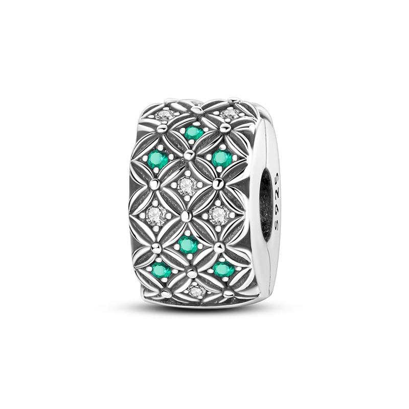 copper Clasp copper CZ pave Clip Charm Bead Charms Daisy Bead Charms Stopper Safety Chain fit Authentic Pandora Bracelets Jewellery Clip