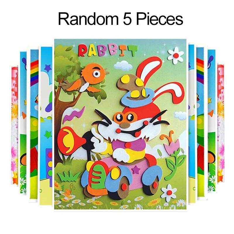 DIY Cartoon Animal 3D EVA Foam Sticker Puzzle 20 Styles Handmade Early Learning Educational Toys For Children Kids Gift