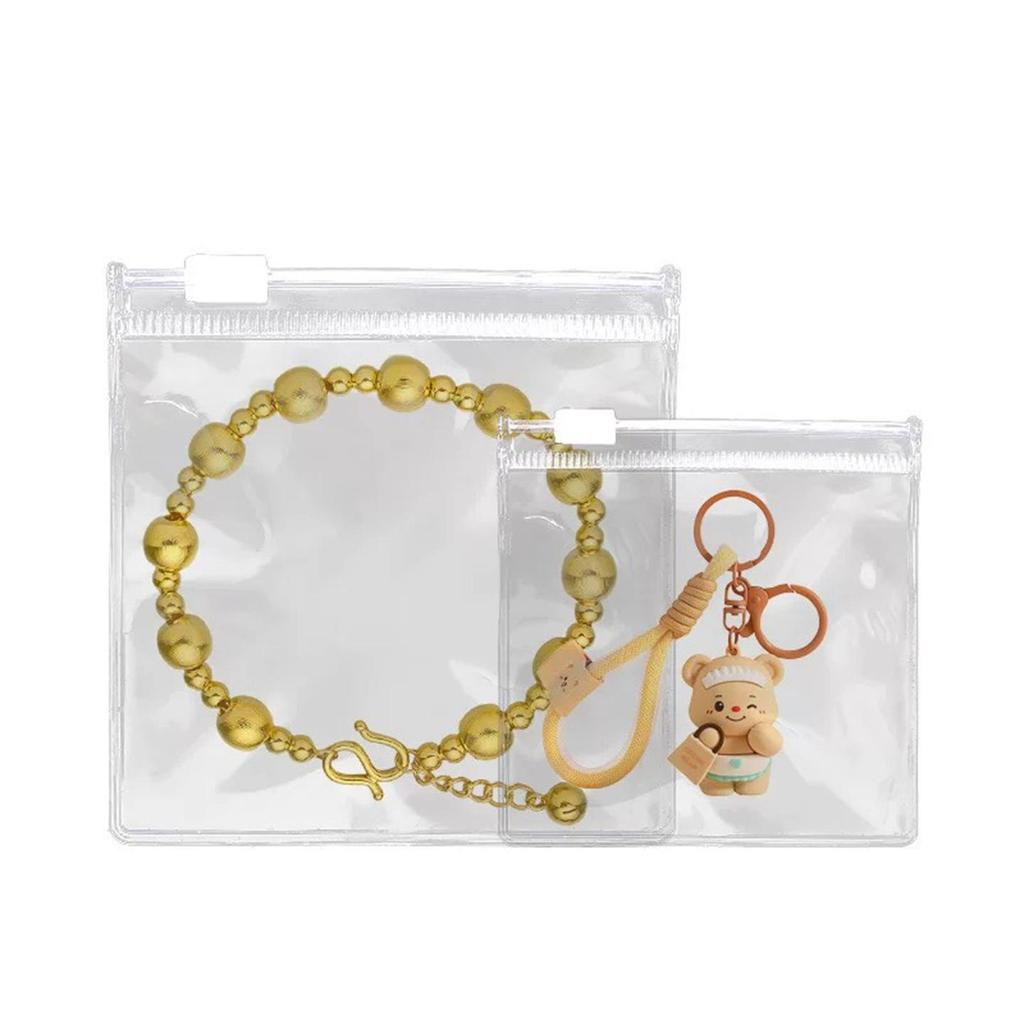 Clear PVC Zipper Bag for Anti-Oxidation Jewelry Storage: Self-Sealing Design for Wenwan Beads and Bracelets.