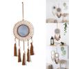 Large  Macrames Round Mirrorr Decorative Mirrorr Living Room Bohemian Tapestry Mirrorr Wall Hanging for Home Decor