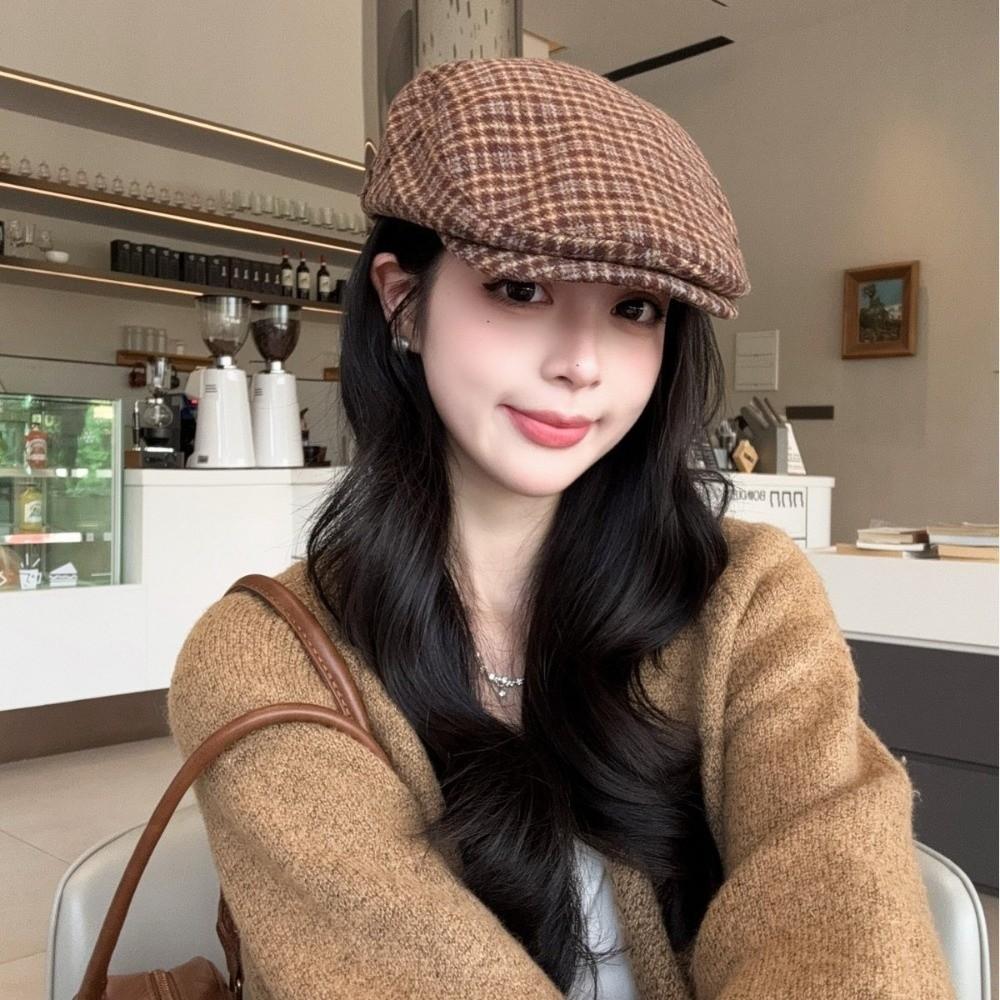 Flat Top Newsboy Cap Vintage Casquette Elegant Golf Driving Cap  Women's Wear