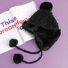 Winter Winter Earflap Fur Hat Black Pom Pom Hat