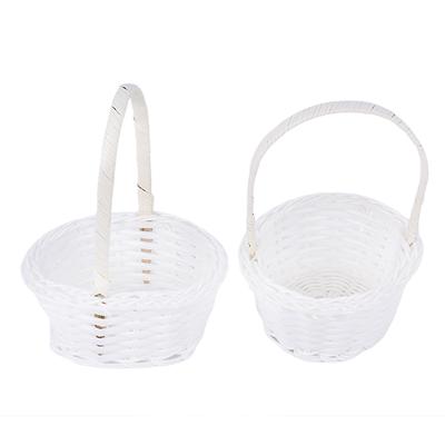 1Pcs Hand-Woven Mini Kunststoff Weben Lagerung Stoff Korb Rattan Tee Picknick Tasche