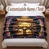 Tree of Life Theme Soft Blanket Personalized Custom Name Text Print Warm Blanket Home Sofa Bedroom Decor