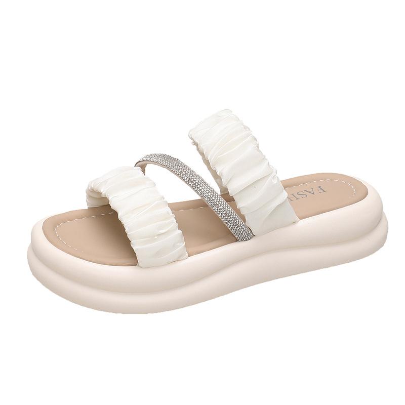 Oberbekleidung Dicke Sohle Hausschuhe Damen Sommer Casual Urlaub Strand Ein Wort Drag Fairy Sandalen Damenmode Damen Sommer Atmungsaktive Schuhe