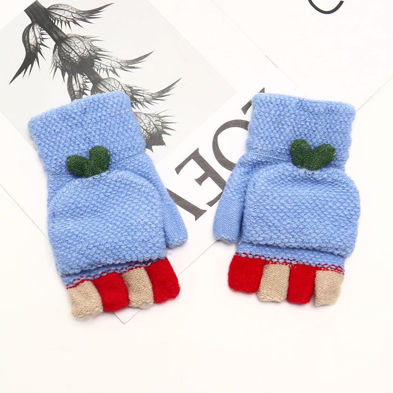 Zimní bezprsté rukavice s odklápěcím vrškem v korejském stylu - Unisex, kreslený design, kompatibilní s dotykovou obrazovkou, ideální pro psaní a ťukání