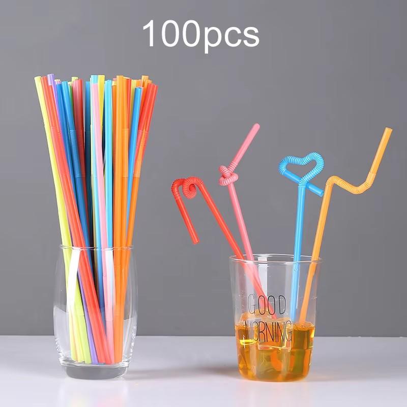Party Disposable Tableware Wooden Fork Spoon Chopsticks Plastic Straw Fruit Sticks Festival Gathering Supplies for Guest TMZ