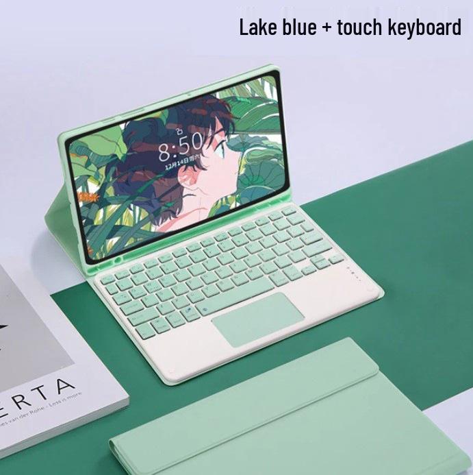 Bluetooth Touch Keyboard for Samsung Tab S9/S10/S7 FE Plus 12.4-inch & S6 Lite Protective Case