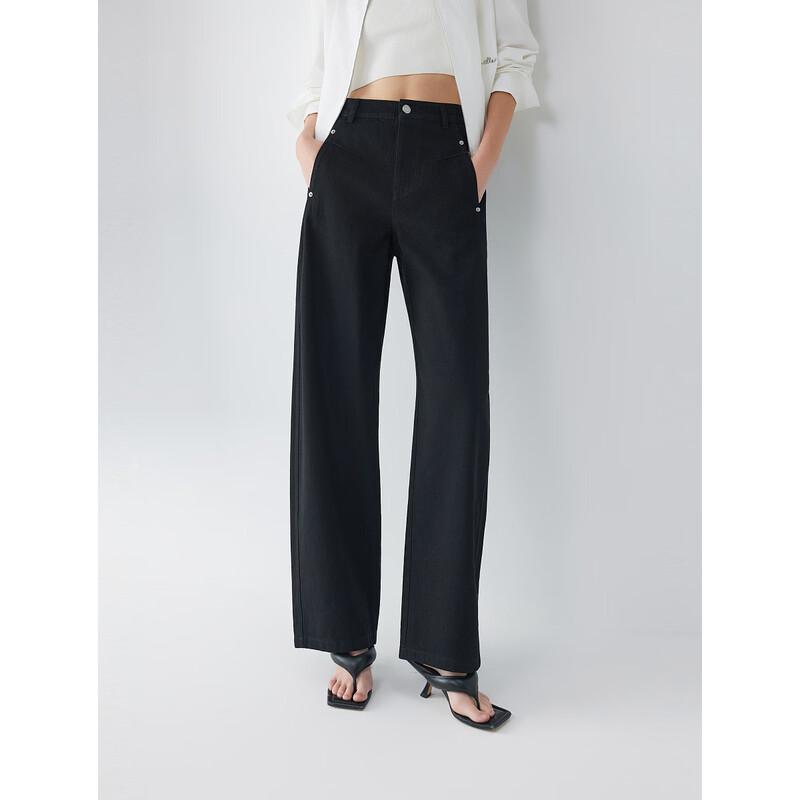 ELLE Women s French Style Straight-Leg Jeans M