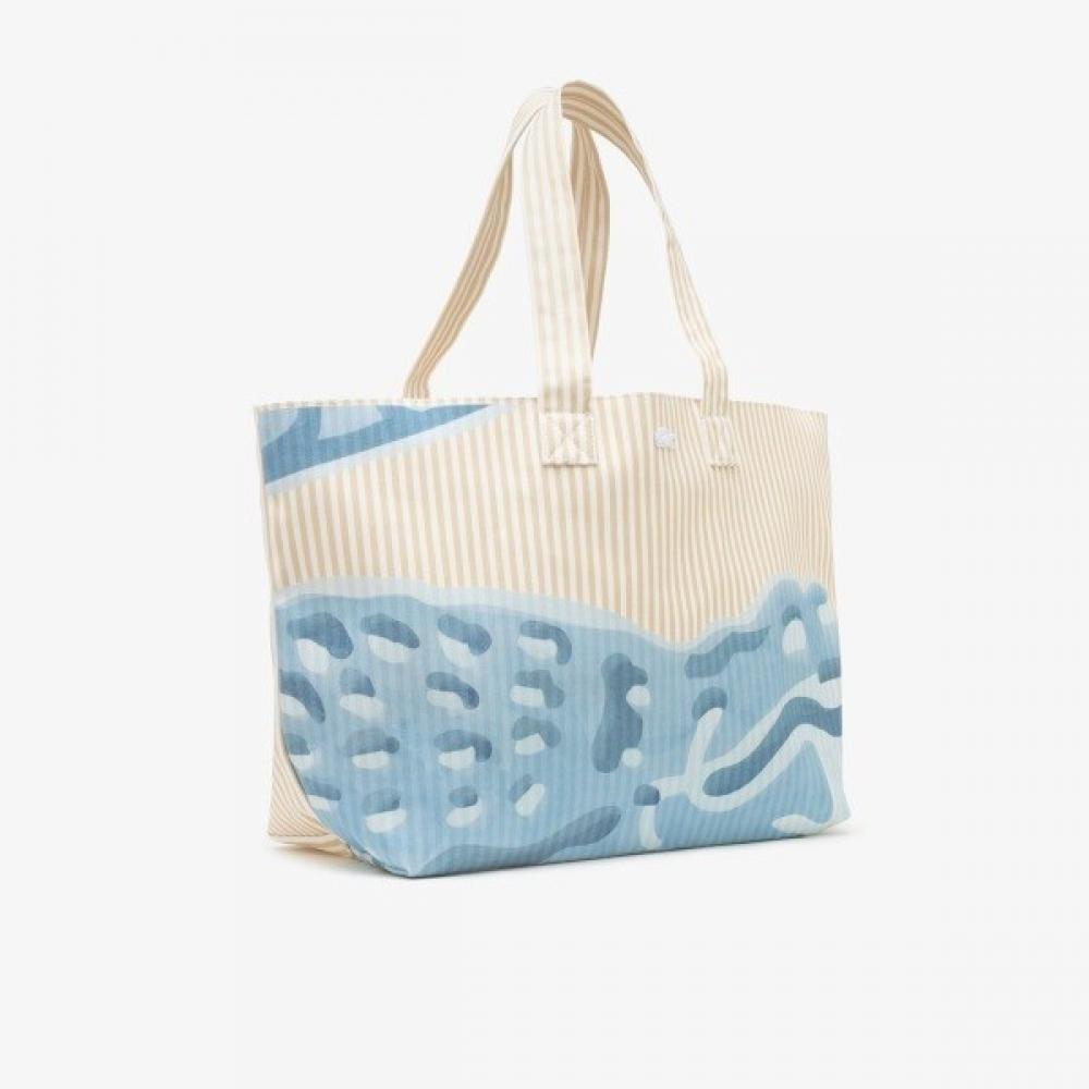 Lacoste Xl Cotton Tote Bag Top Zipper