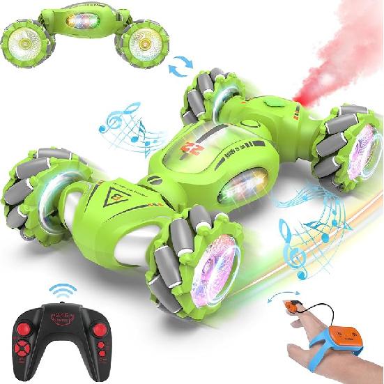 Gesture Sensing RC Stunt Car Toys for 6-12 Boys Girls, Birthday Gifts for Kids, 2.4Ghz 4WD Hand Controlled RC Car with Light & Music & Spray,
