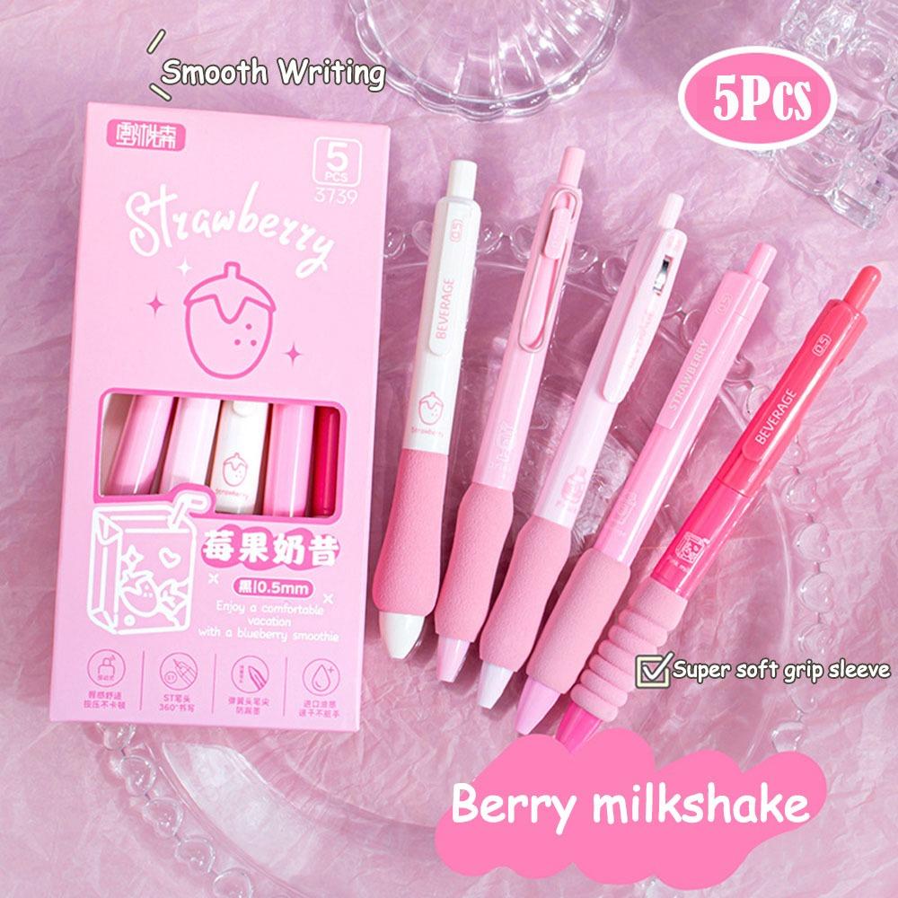 

5 ШТ./Набор 0,5 мм Черная Ручка Быстросохнущая Шариковая Ручка Новая Гелевая Ручка Инструмент для Письма розовый