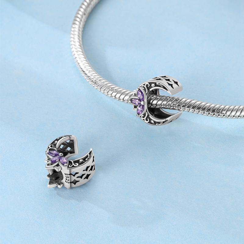 100% Real 925 Silver Charms Bead Luminous Star Moon Sun Dangle Fit Original Bracelet Diy For Woman Jewelry Party