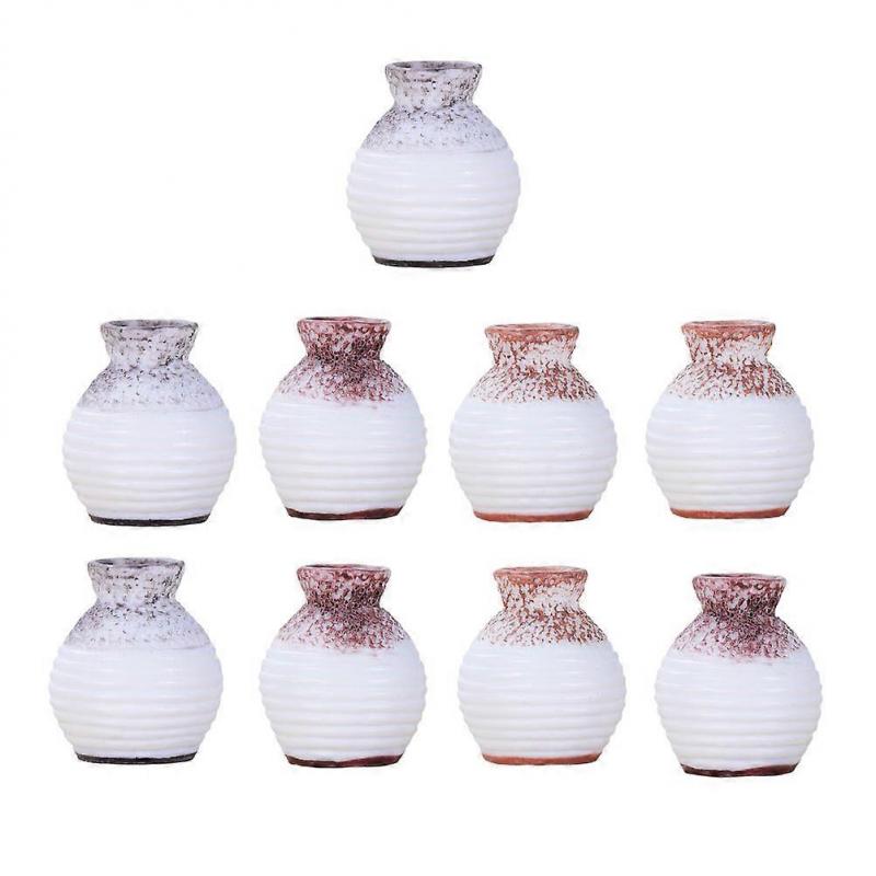 Resin Vase Ornaments Mini Vase Models for Decor 9Pcs Supply