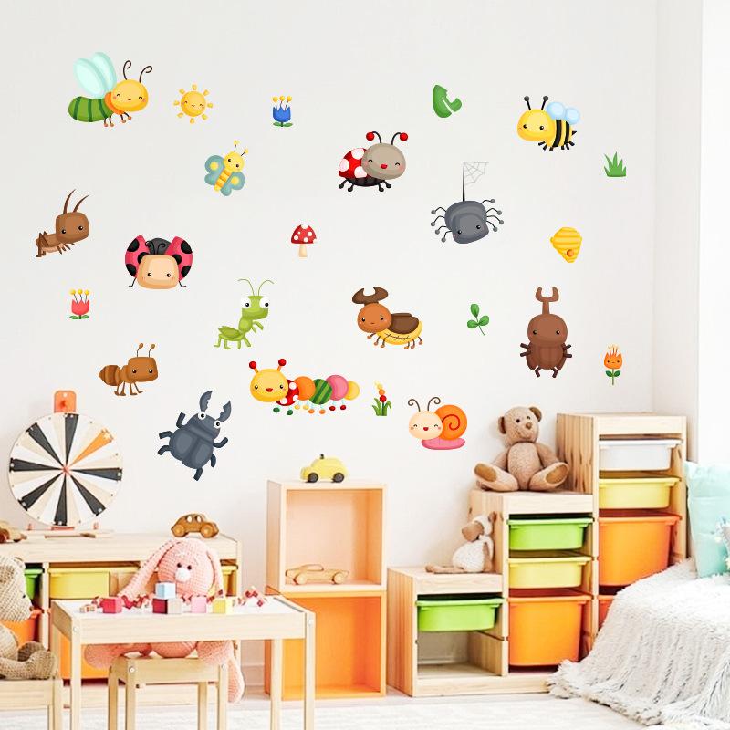 DIY Cartoon Wall Stickers Animal English Letters Astronaut Space Decals for Kids Room Nursery Living Room Decor Self Adhesive Vinyl Art