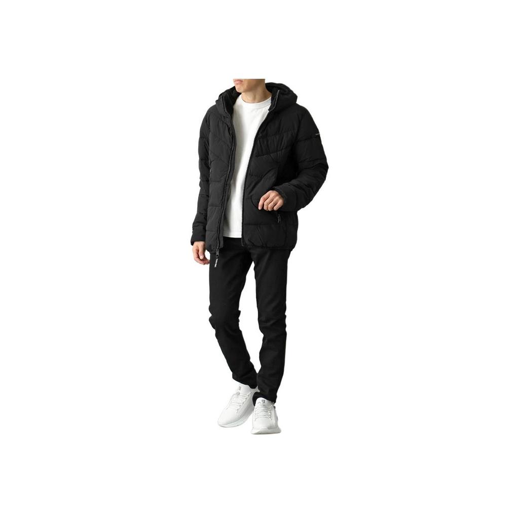 Calvin Klein Loose Fit Hooded Puffer Jacket With Zipper Men Jackets Black CM155201