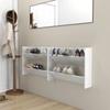 Day and Night - Day and Night Wall Shoe Racks 2 Units Glossy White Plywood 80x18x60cm