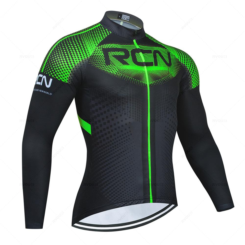 RCN Mens Autumn Long Sleeve New Racing MTB Spring Long Cycling Jersey Set Bike Cycling Bicycle Clothing Uniform Ropa Ciclismo