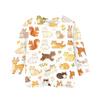 Kinder Tierdruck Rundhals Dreiviertelarm Lässiges T-Shirt Weicher Bequemer Stoff Geeignet für den Alltag und Spielzeit