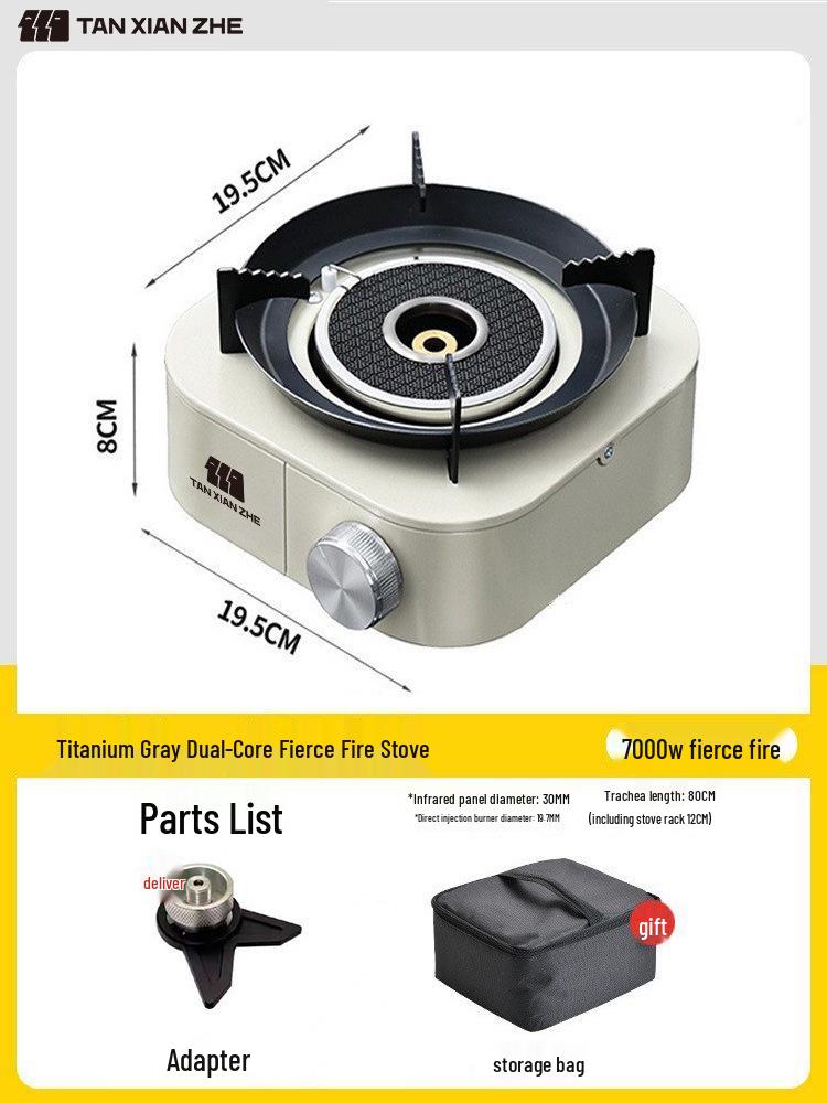 Portable Infrared Windproof Cassette Stove for Outdoor Cooking