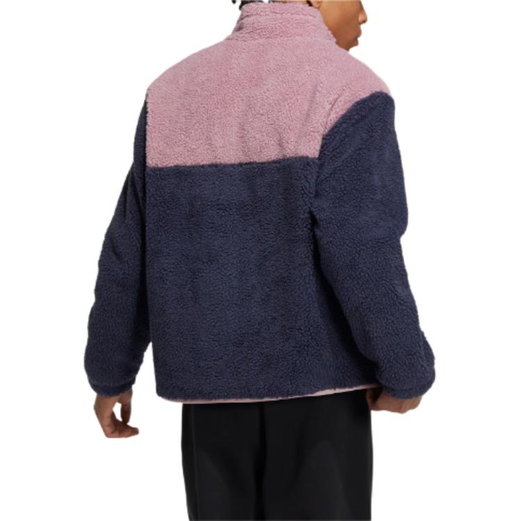 Adidas Neo Logo Print Fleece Zip Jacket Unisex Jacket Pink HY9651
