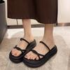 Summer Women's New Fashion Everything with Niche Design Seaside Beach Shoes French with Skirt Flip-flops Platform Flip-flops