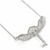 Sterling Silver Flying Key Necklace with Crystal Elements