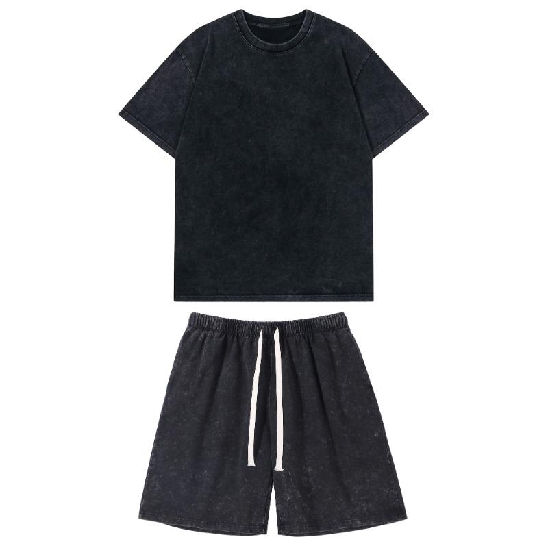 Short-sleeved suits for couples, same style summer clothes for men