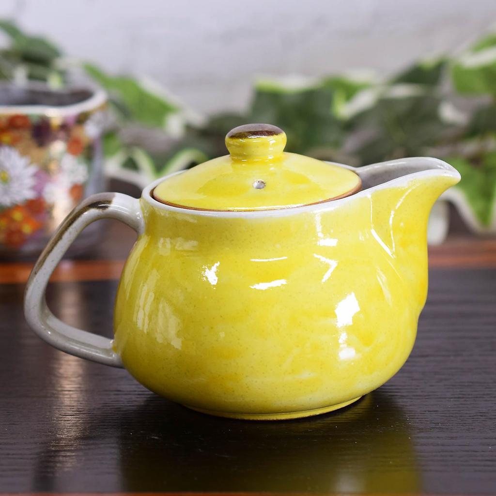 Teekanne, stilvolles Geschirr, Kutani Ware Pot, Yoshidaya, Kamelie und Vogel, Keramikmarke, japanisches Geschirr, hergestellt in Japan, kommt mit Teesiebnetz