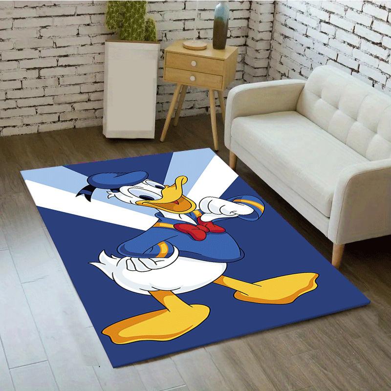 1pc Donald Duck Pattern Area Rug Soft Flannel Floor Mat for Living Room, Office, Bedroom and Carpet, Sofa Coffee Table Floor Mat