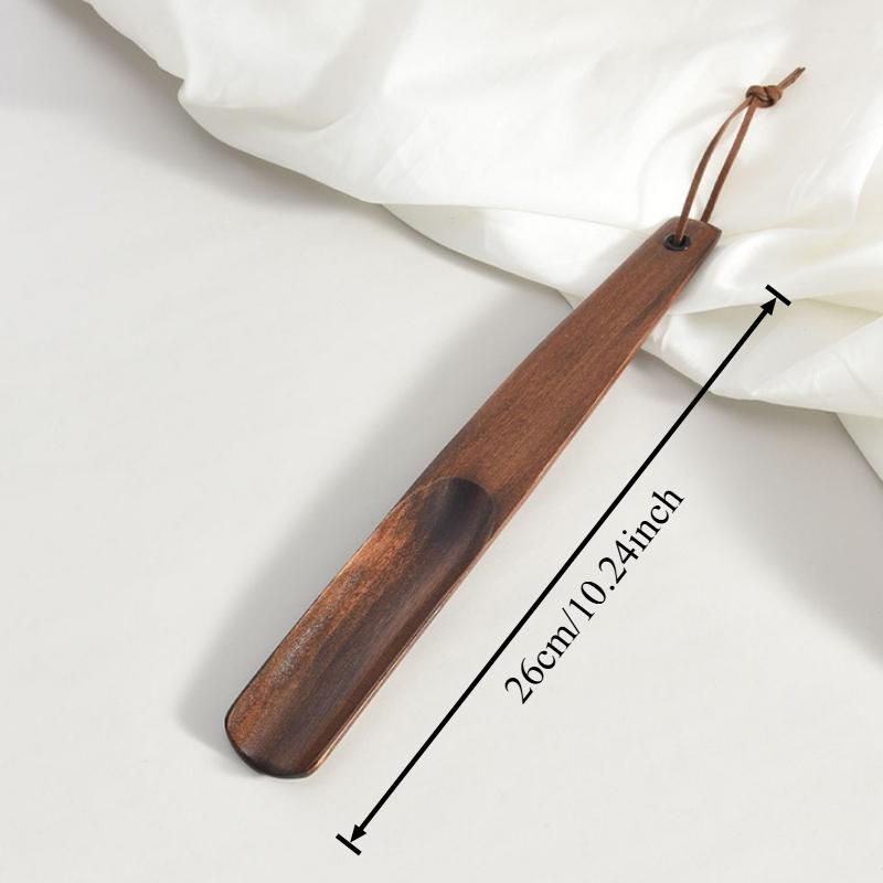 Solid Wood Long Handled Shoe Puller Hotel Supplies Walnut Color Shoe Lifting Device Home Shoe Wearing Device