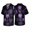Pánský halloweenský potiskovaný V-výstřih s krátkým rukávem, zdravotnický top s kapsou, pro uniformu pečovatele, pracovní