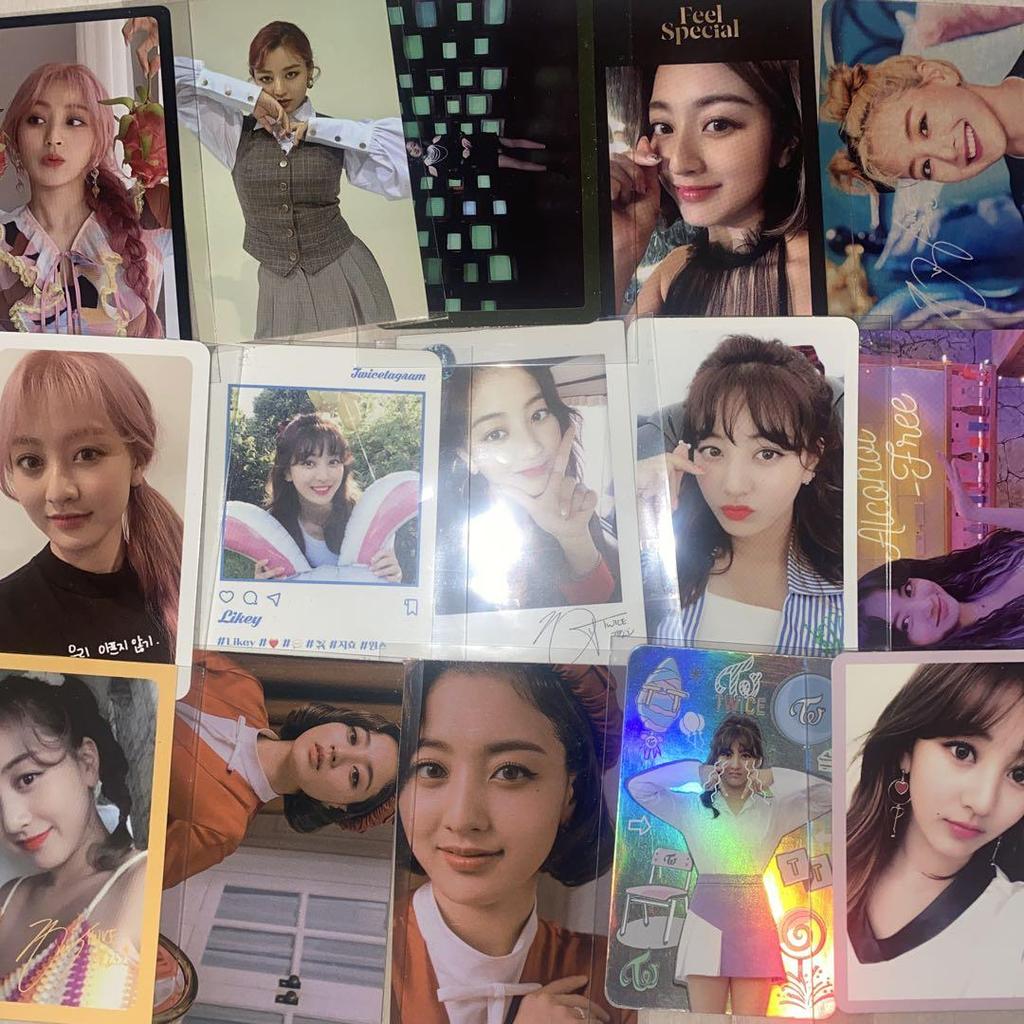 [USED] TWICE Jihyo Goods Bulk Sale Trading Cards Can Badges Lovely Slogan