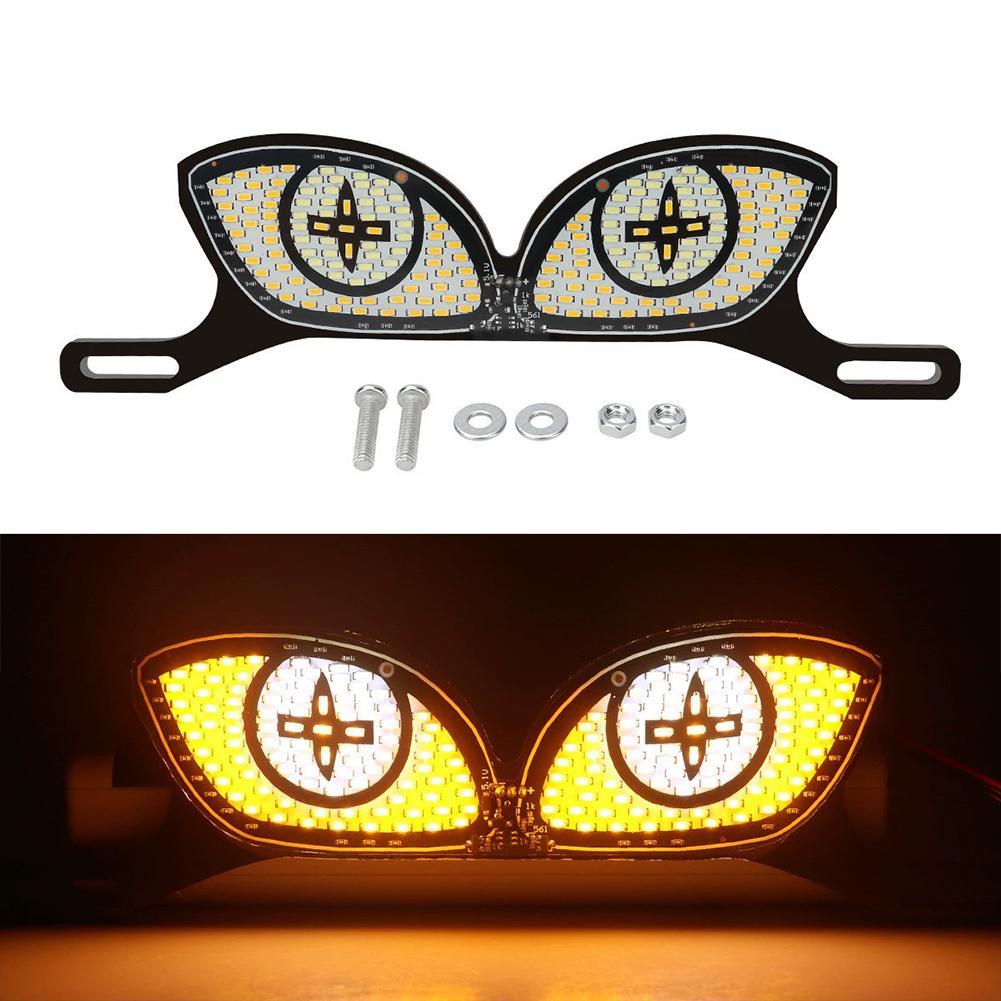 1 Set Motorcycle License Plate Light Cat's Eye LED License Plate Light Tail Decorative Lamp Strobe Light Reversing Signal Light