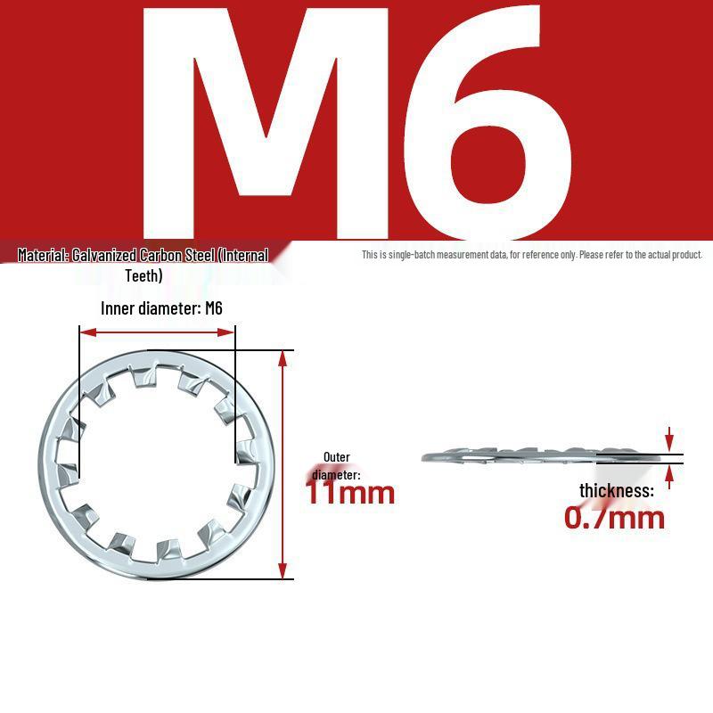 Carbon Steel Zinc-Plated Lock Washer with Inner and Outer Teeth