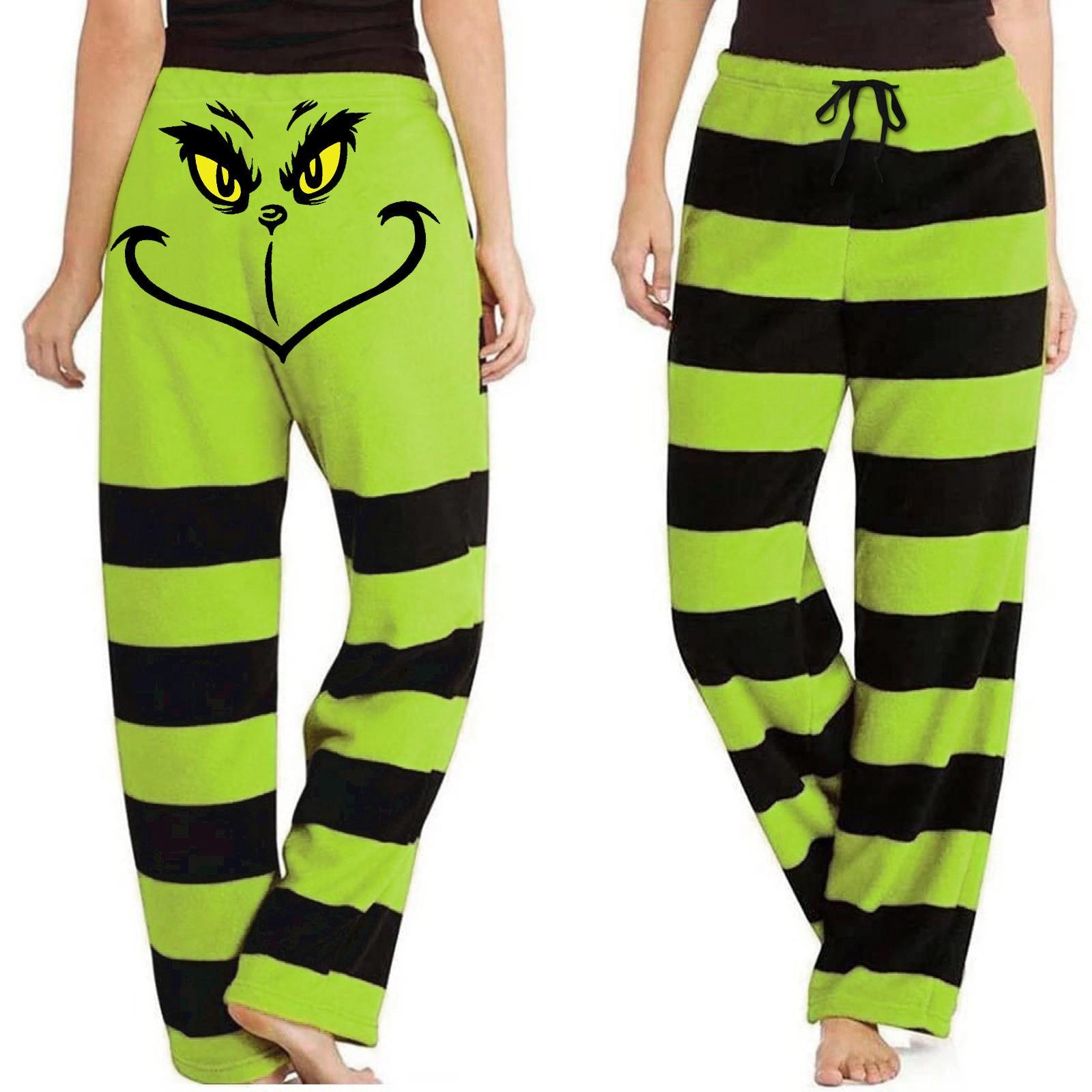 Женские повседневные широкие брюки с рождественским принтом, повседневные брюки XL