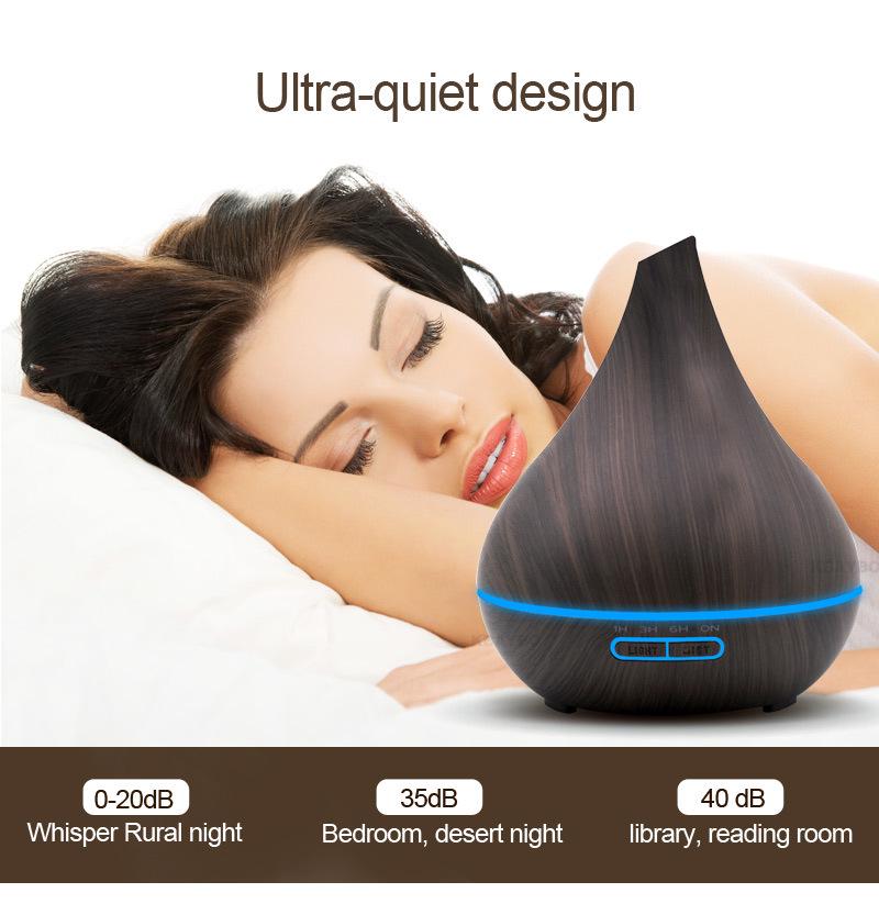 Wood Grain Aroma Diffuser & Humidifier with Small Spout - Indoor Air Purifier Atomizer.