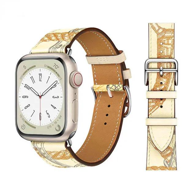 Leather Strap for Apple Watch 46mm 45mm 41mm 44mm 40mm 42mm 38mm 49mm 44 mm Band for iWatch Series Ultra 10 9 8 7 6 5 4 SE Belt